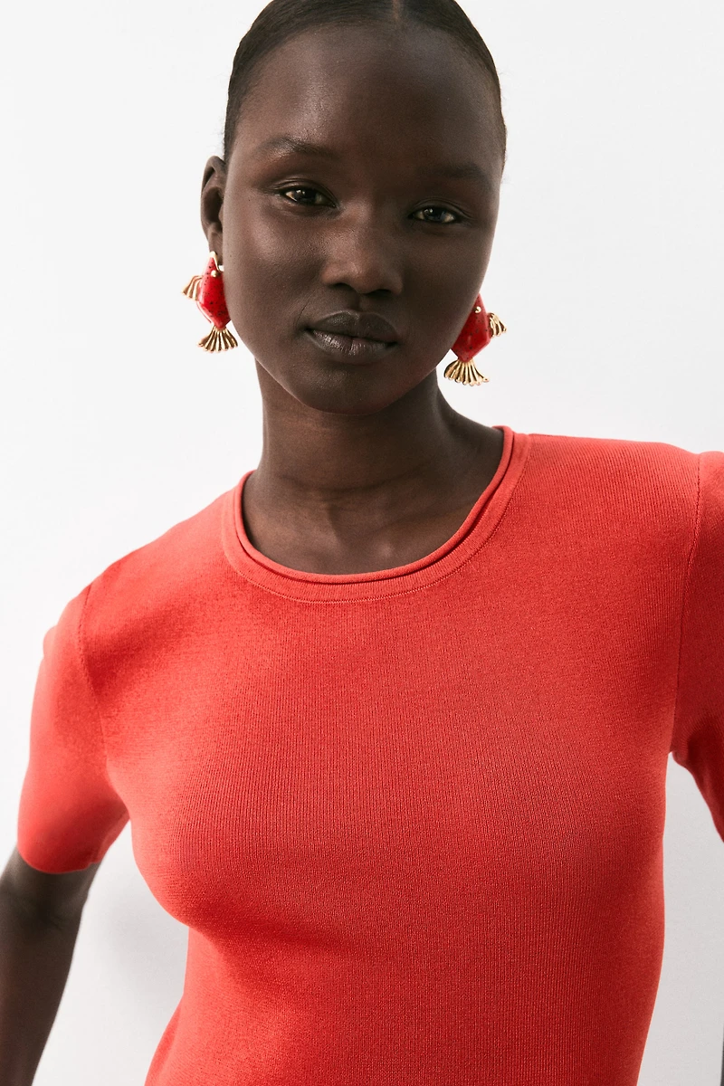 Fine-Knit T-Shirt