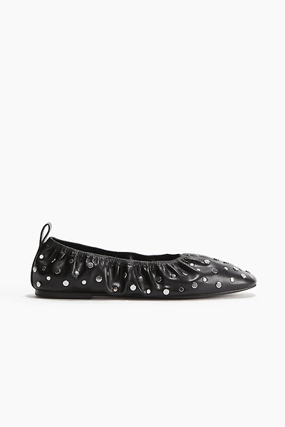Stud-Detail Ballet Flats
