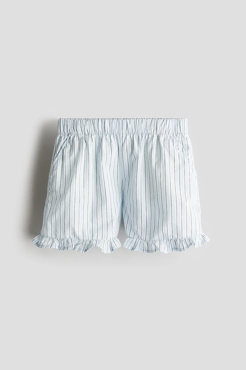 Ruffle-Trimmed Cotton Shorts
