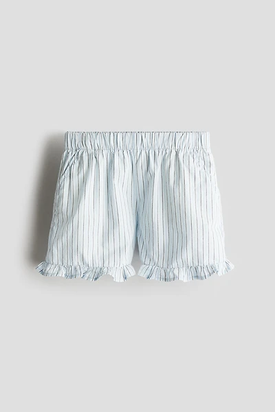 Ruffle-Trimmed Cotton Shorts