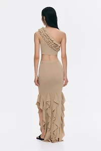 Ruffled One-Shoulder Crop Top