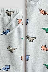 2-Piece Printed Sweatshirt and Sweatshorts Set