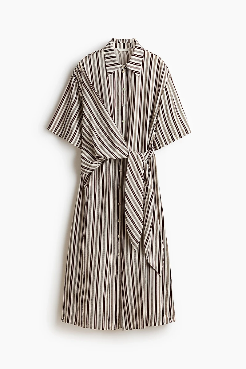 Robe chemisier avec détail à nouer