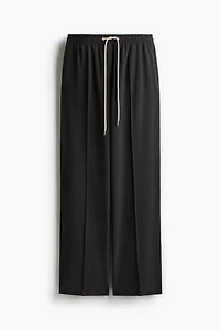 Wide-Leg Twill Pants