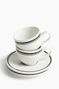 Lot de 2 tasses à expresso avec soucoupes