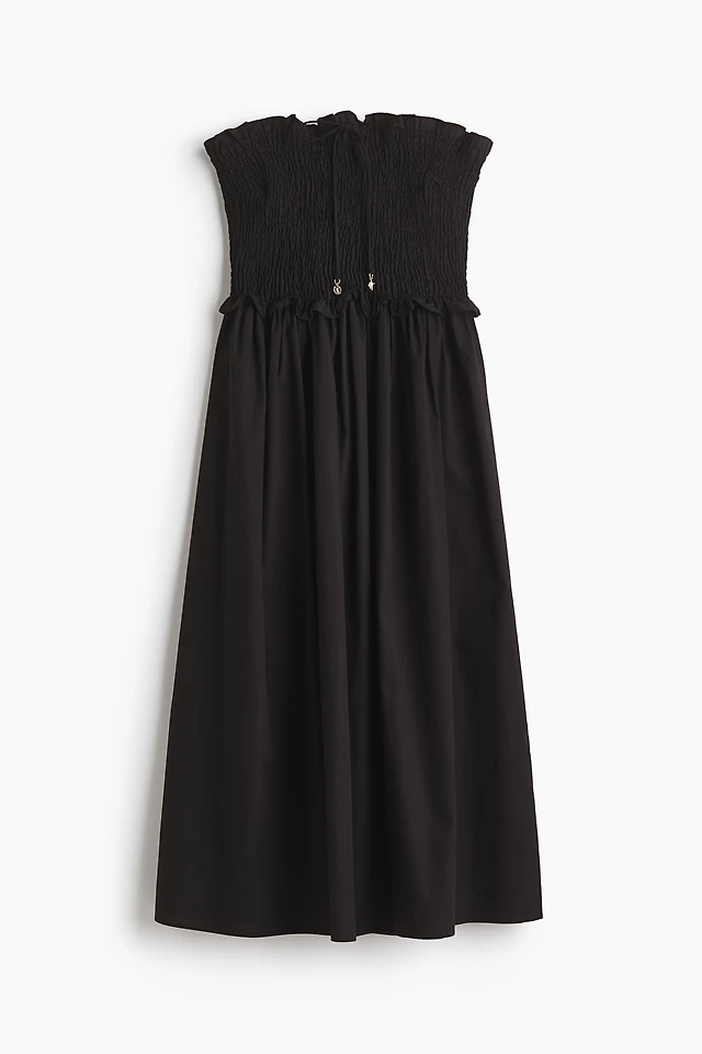 H&M Smocked-Bodice Bandeau Dress
