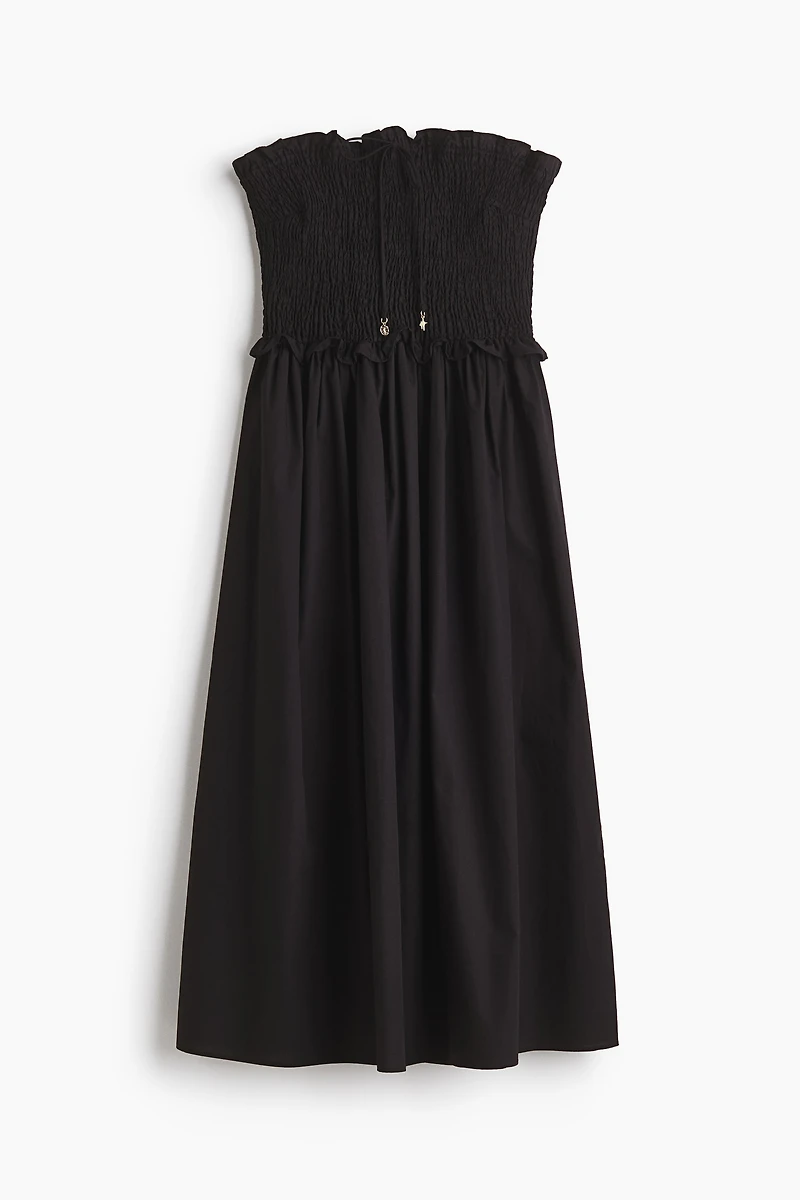 Smocked-Bodice Bandeau Dress