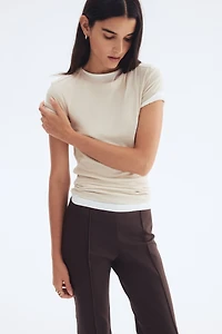 Flared Crease-Front Pants