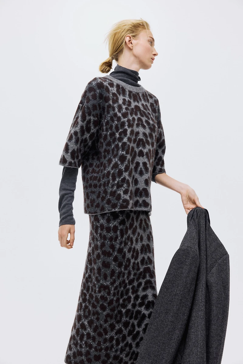 Boxy Jacquard-Knit Sweater