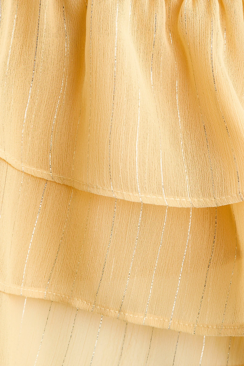 Ruffle-Trimmed Chiffon Top
