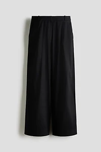 Wide-Leg Linen-Blend Dress Pants