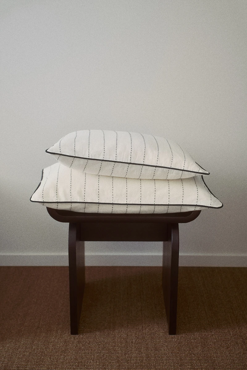 Linen-Blend Cushion Cover