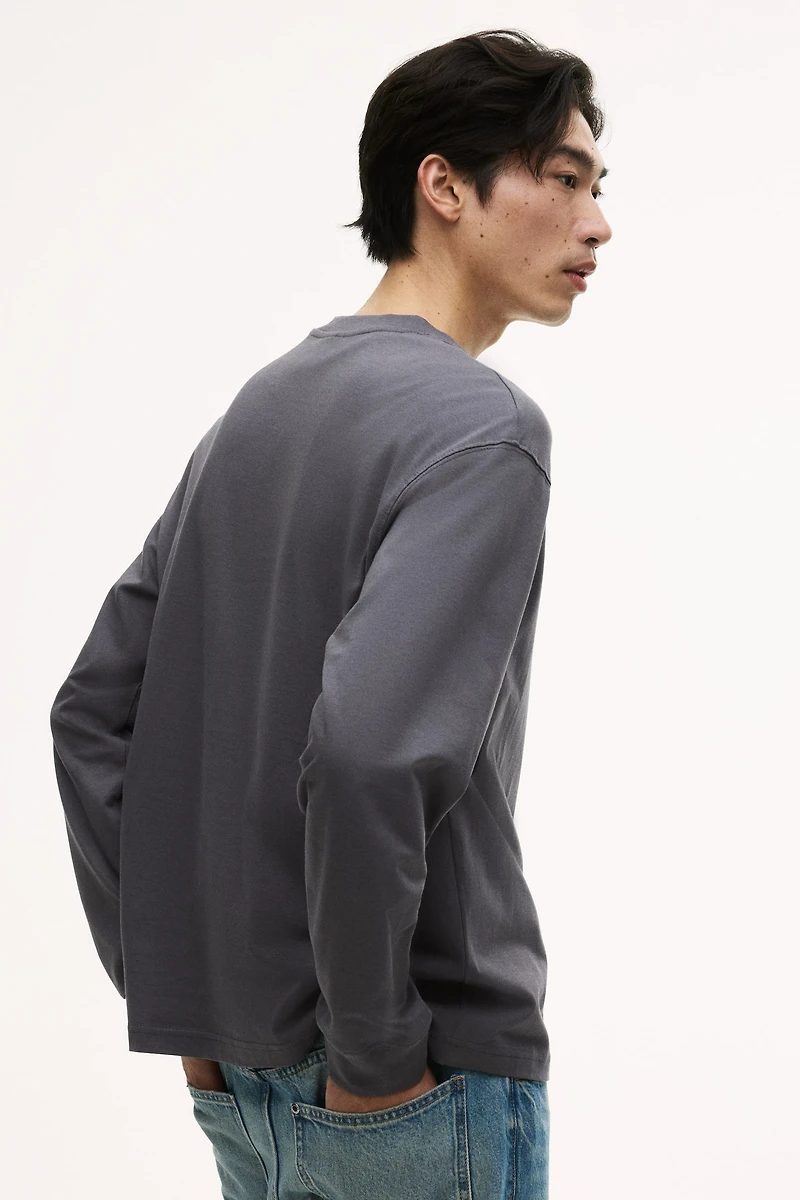 T-shirt à manches longues ample en jersey