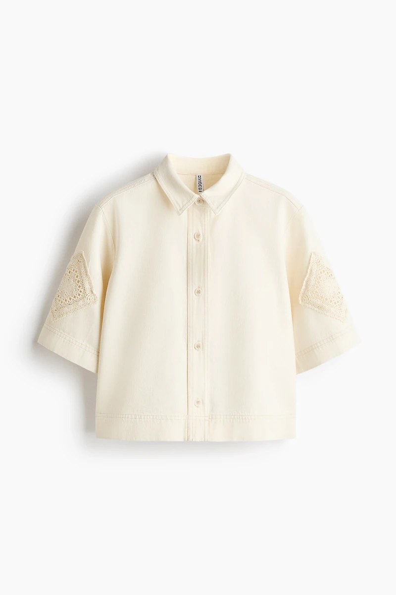 Short-Sleeved Denim Shirt