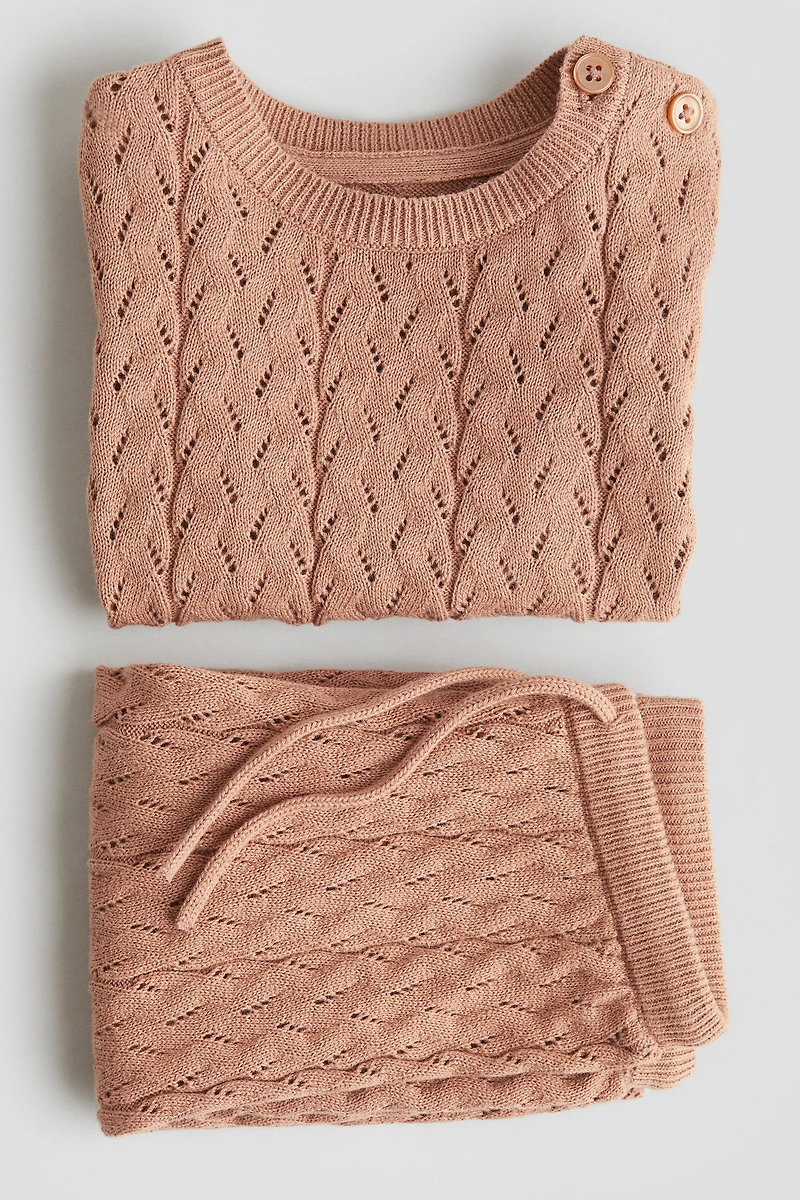 2-Piece Pointelle-Knit Cotton Set