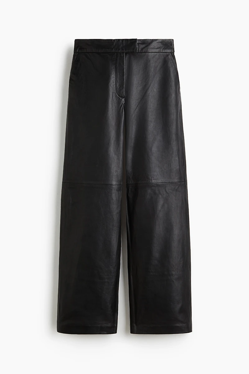 Straight-Leg Leather Pants