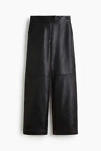 Straight-Leg Leather Pants