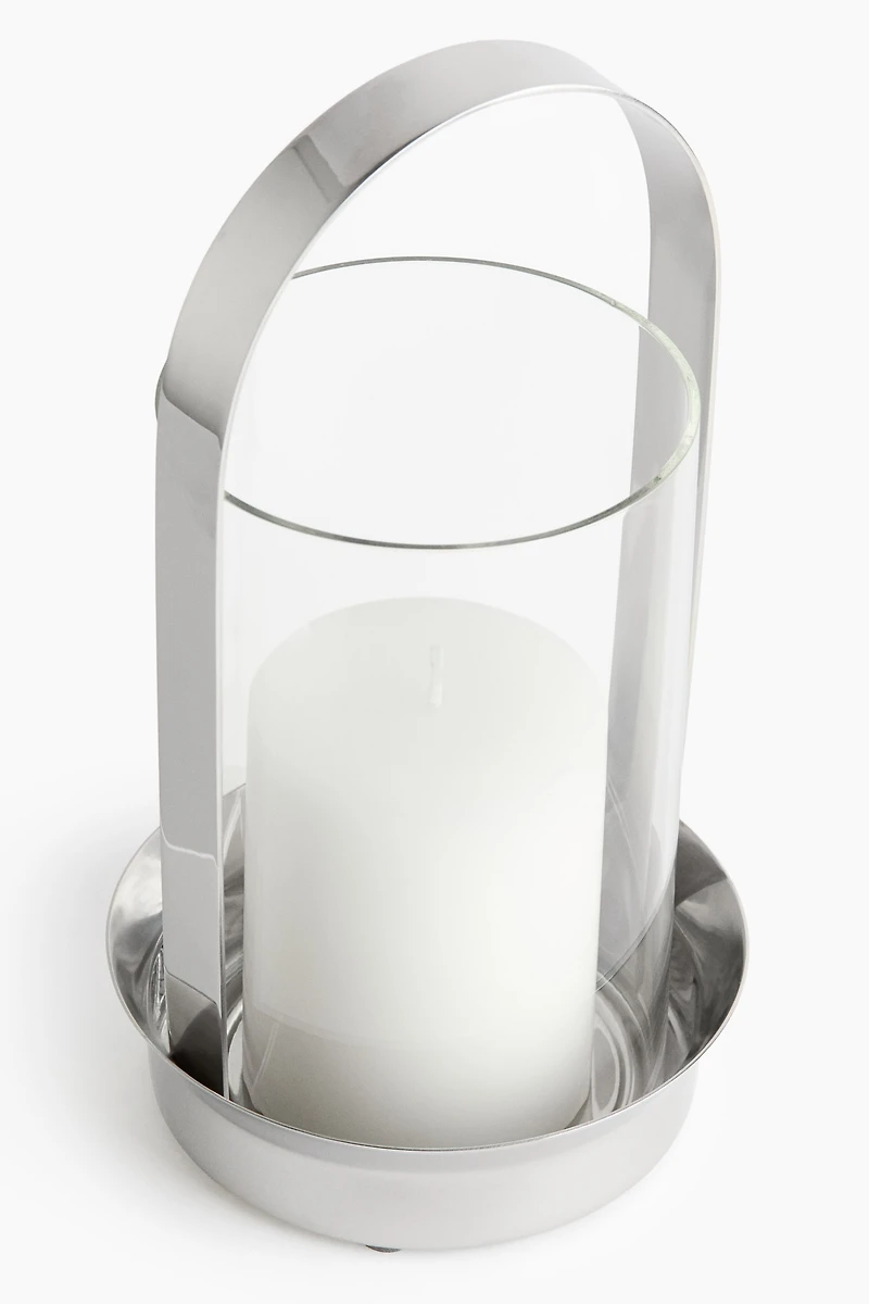 Small Glass Hurricane Candle Holder