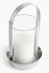 Small Glass Hurricane Candle Holder