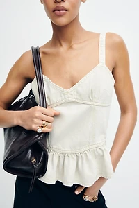 Denim Peplum Top