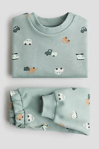 2-Piece Printed Brushed-Inside Sweatsuit