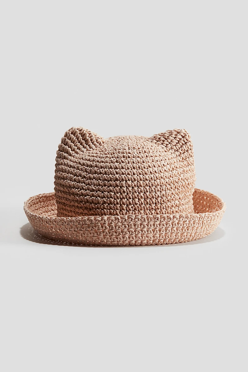 Ear-Topped Straw Hat