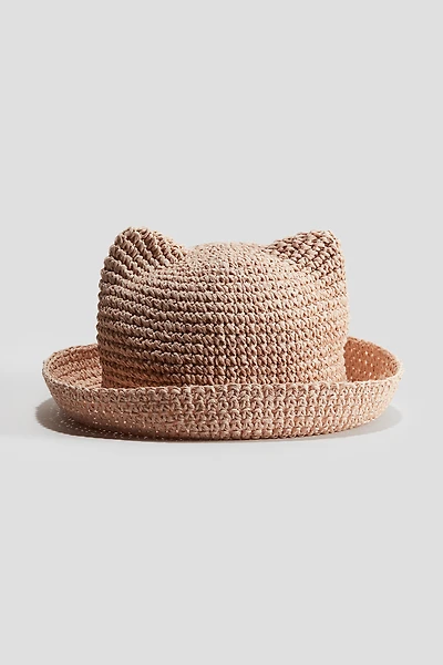 Ear-Topped Straw Hat