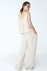 Wide-Leg Drawstring Pants