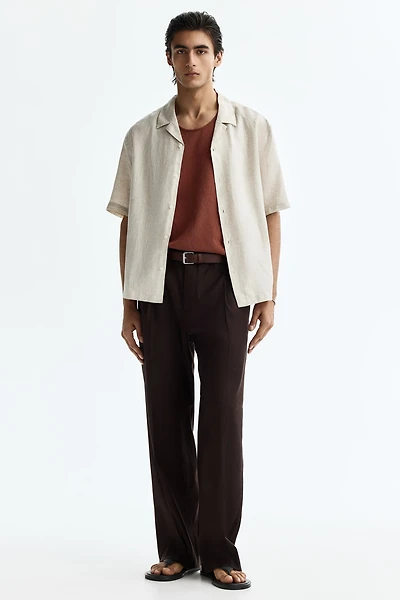 Relaxed-Fit Tailored Linen-Blend Pants