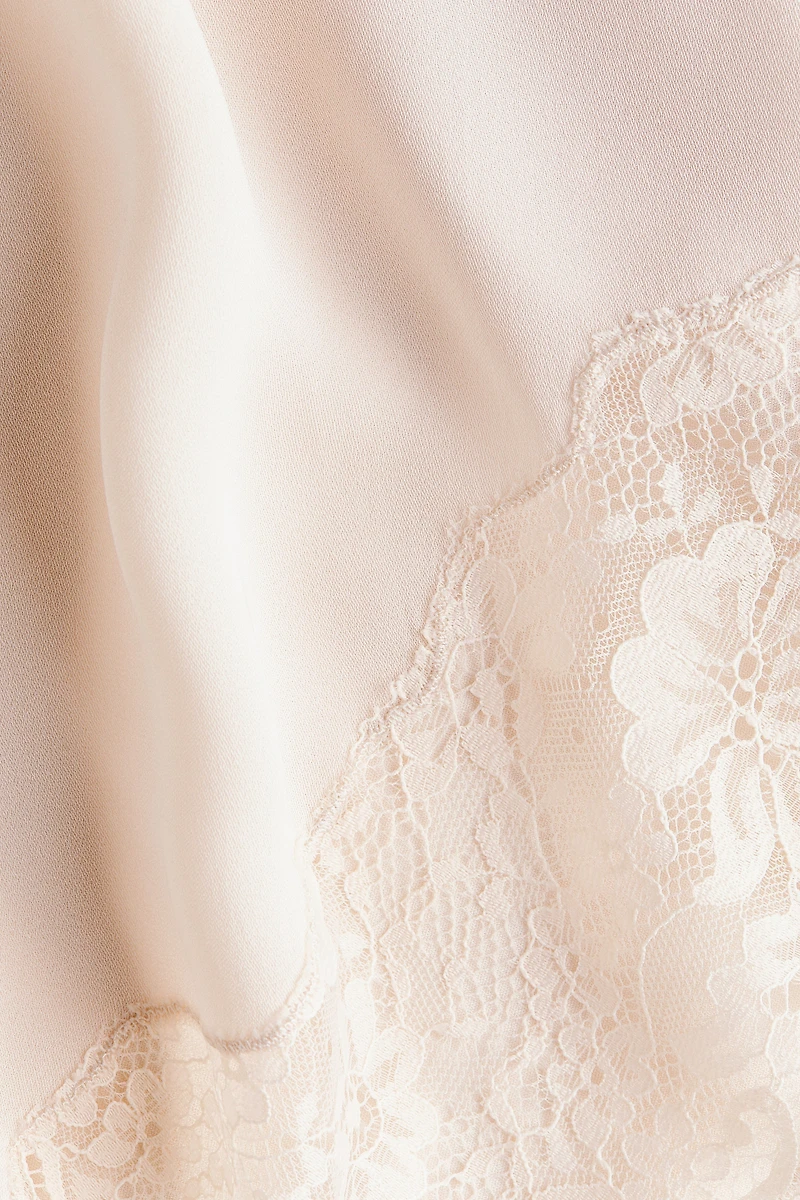 MAMA Lace-Trimmed Viscose Skirt