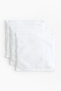 Lot de 3 carrés de toilette en tissu éponge doux