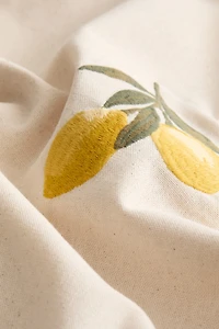 Embroidered-Motif Cotton Cushion Cover