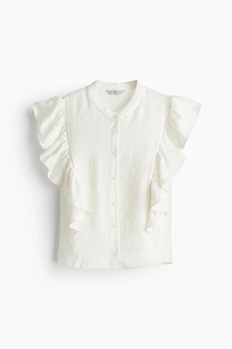 Ruffle-trimmed Blouse