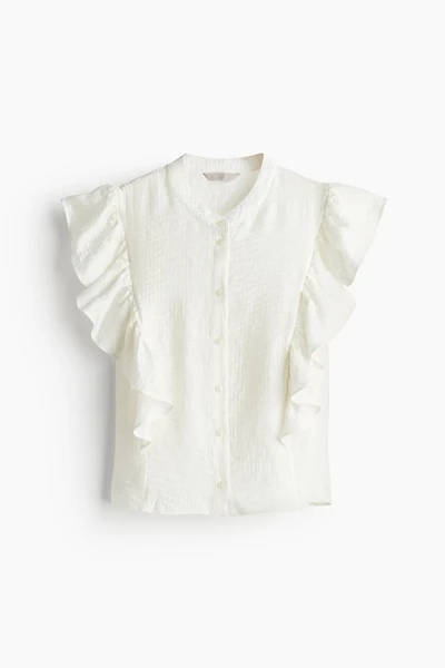 Ruffle-trimmed Blouse