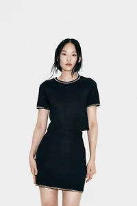 Chain-Detail Knit Skirt