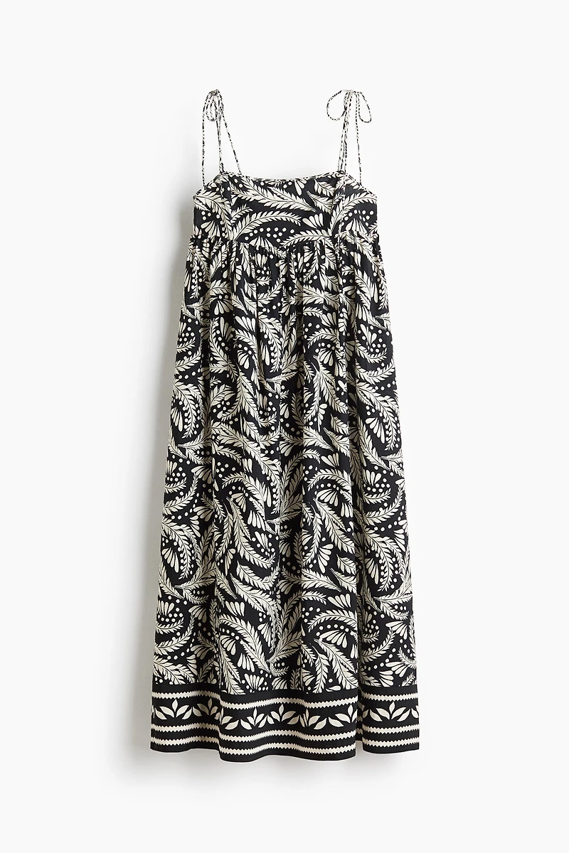 Tie-Shoulder-Strap Midi Dress