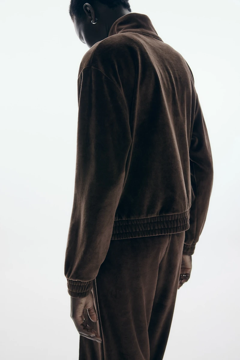 Veste à fermeture éclair en velours