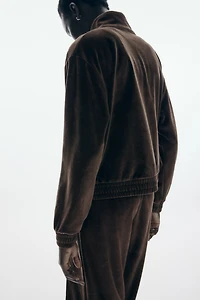 Veste à fermeture éclair en velours