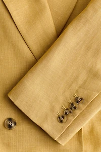 Double-Breasted Linen-Blend Jacket