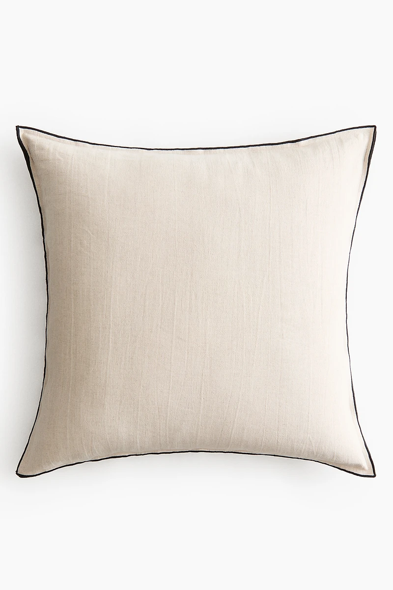 Housse de coussin en lin mélangé