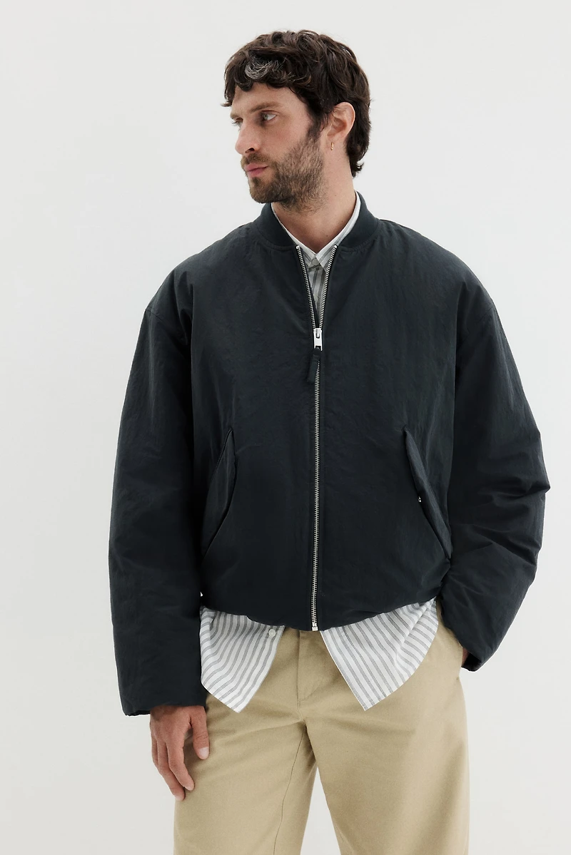 Blouson d'aviateur ample en nylon