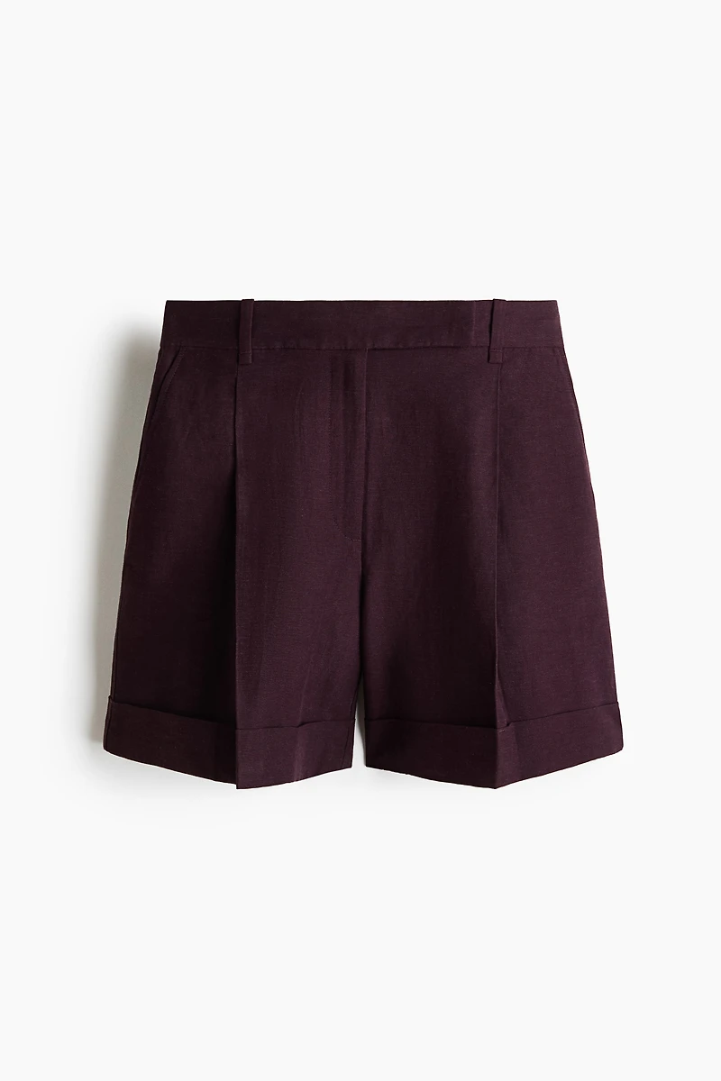 Dressy Linen-Blend Shorts