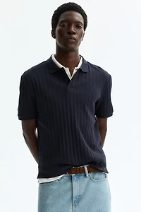 Slim-Fit Textured Jersey Polo Shirt
