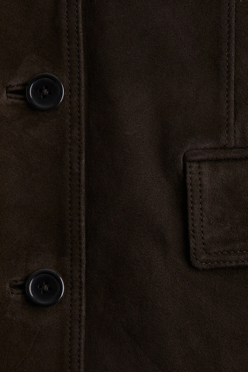 Single-Breasted Suede Blazer