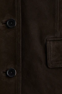 Single-Breasted Suede Blazer