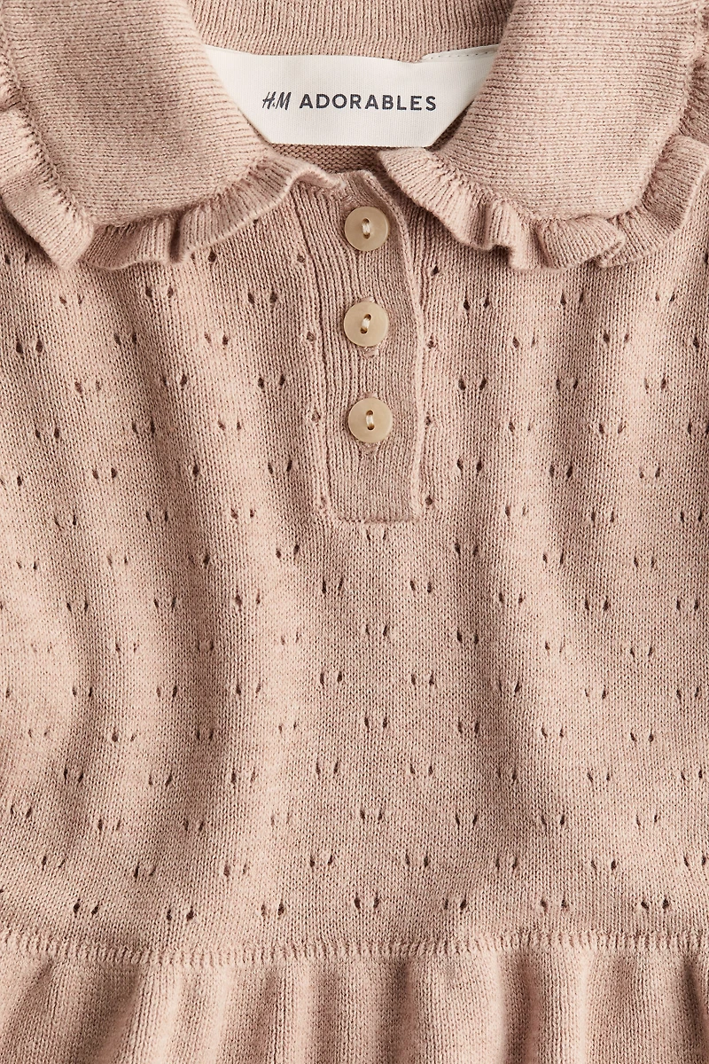 Pointelle-Knit Cotton Dress