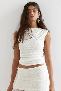 Top en jersey dentelle drapé