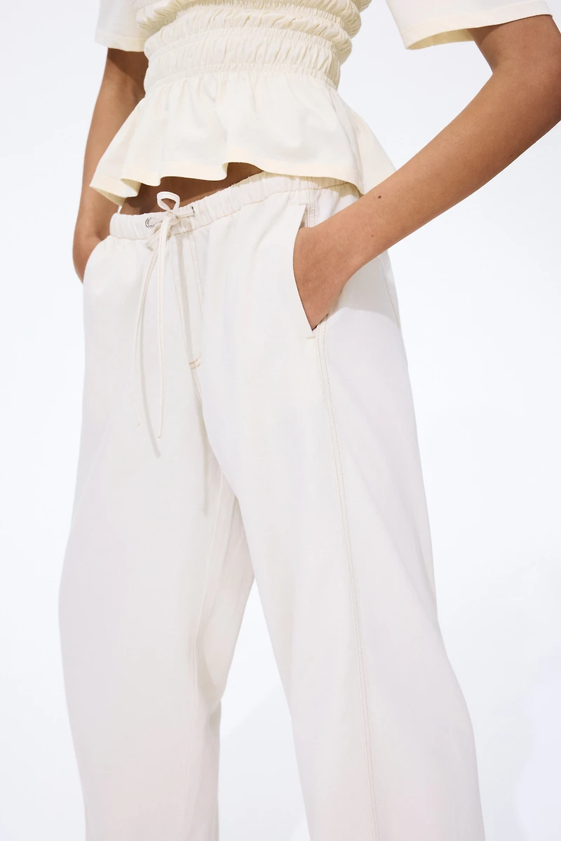 Denim Drawstring Pants