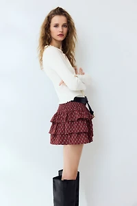 Ruffle-Trimmed Cardigan