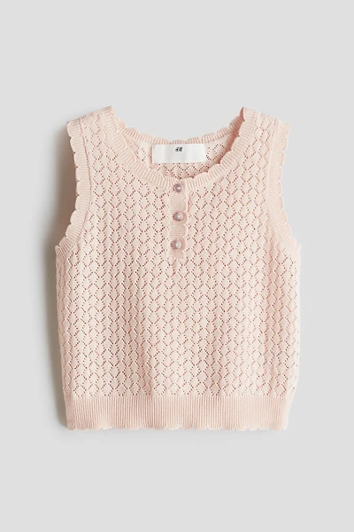 Pointelle-Knit Top